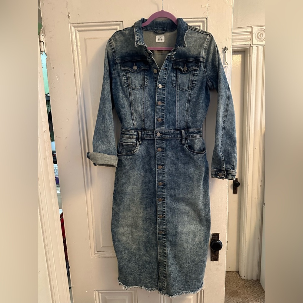 Stunning designer Denim Button-Up Dress size MSOLD - Picture 5 of 14